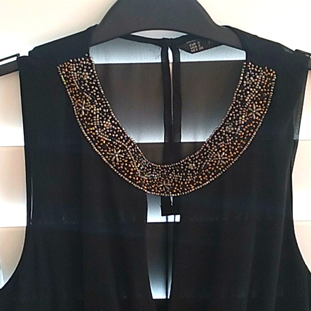 Zara Beaded Black Dress (Sz S)